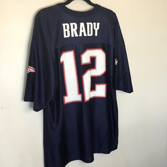 NFL Team Apparel TOM BRADY New England Patriots Jersey Navy Blue XL 12